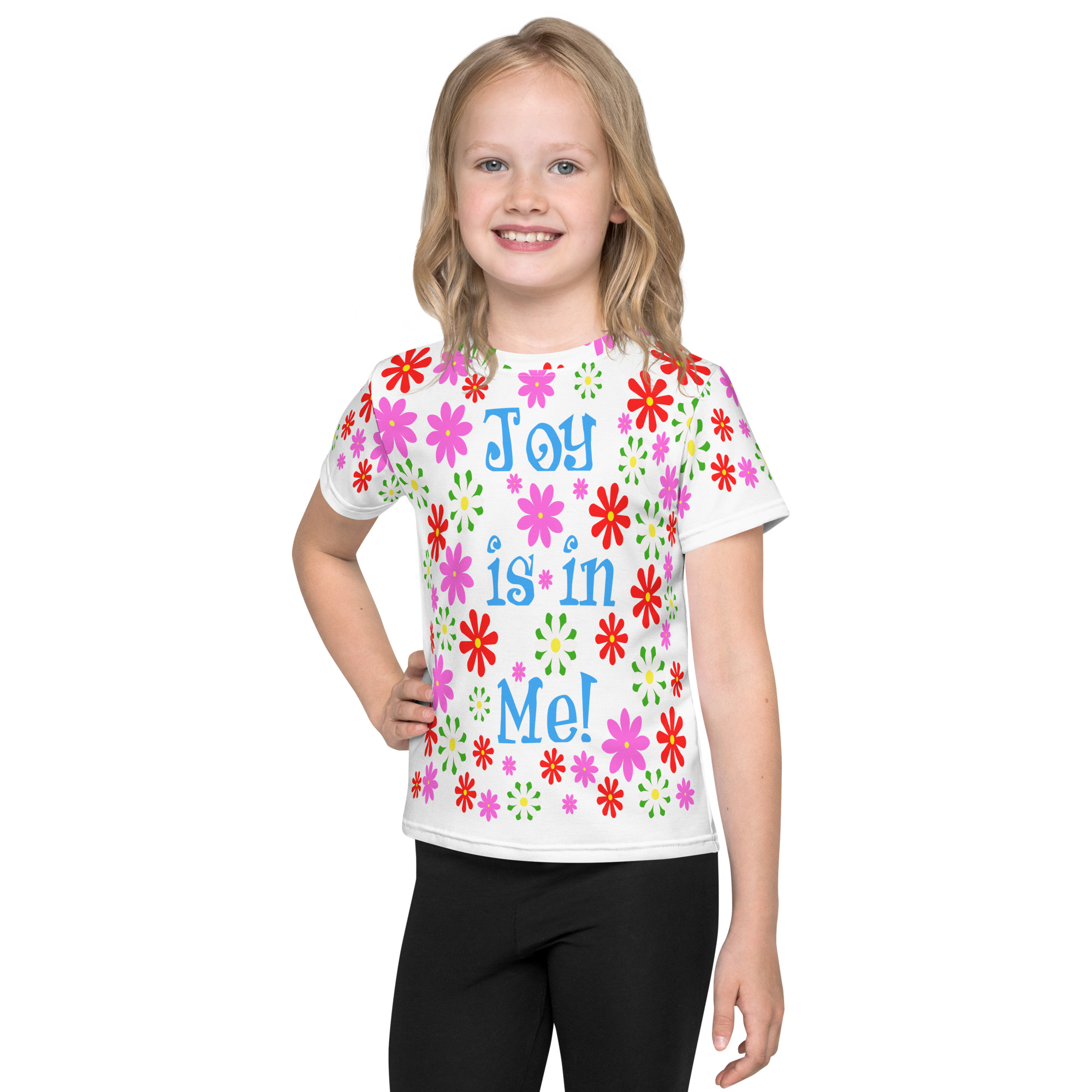 Joy is in Me Flowers Kids Crew Neck T-shirt